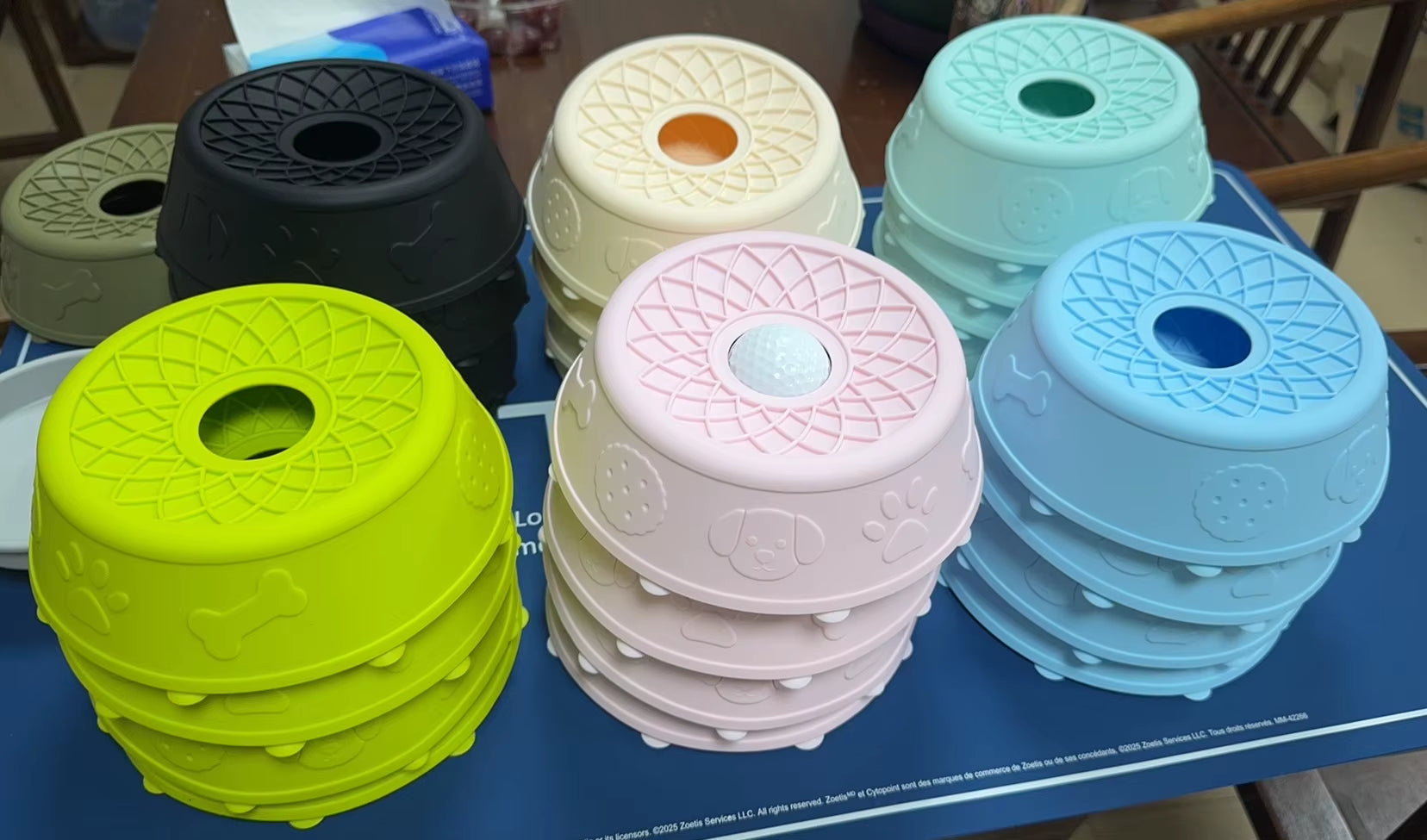 Zmaker 2026 New Silicone Dog Liquid Lick Bowl BPA FREE Rolling Dog Licking Ball Bowl Non-Slip Slow Feeder Dog Lick Toy Bowl
