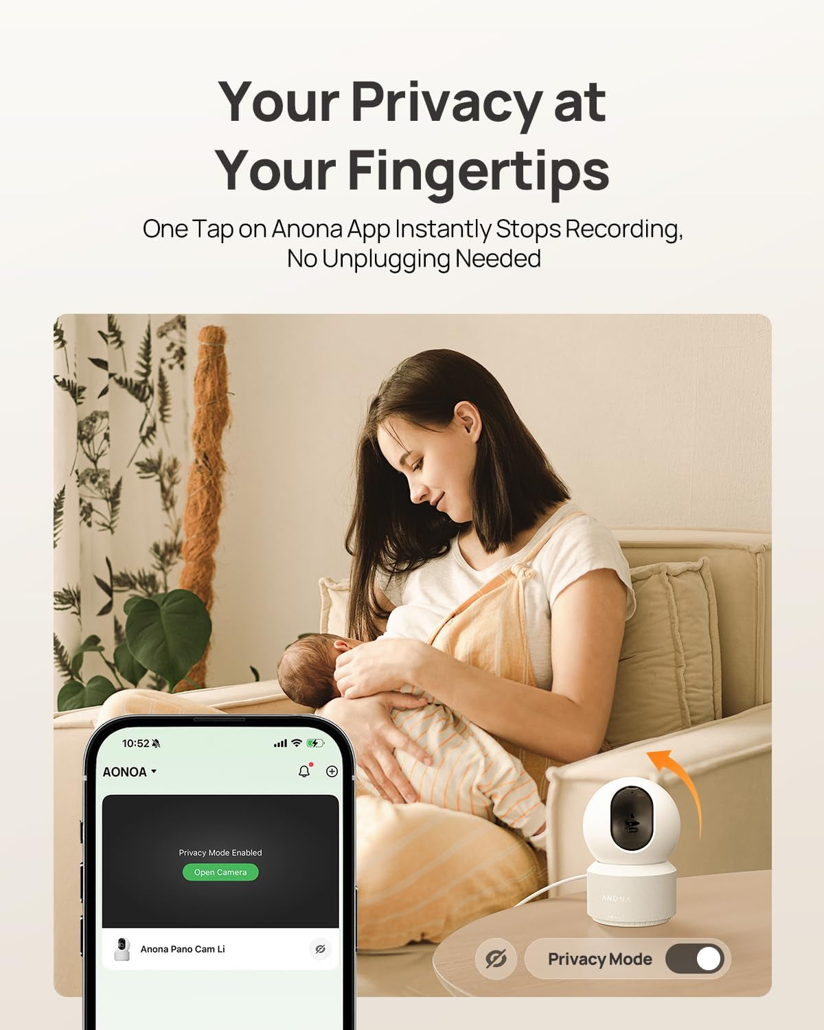 Pano 4K UHD Indoor Camera, Pet/Dog Security Camera with Phone App