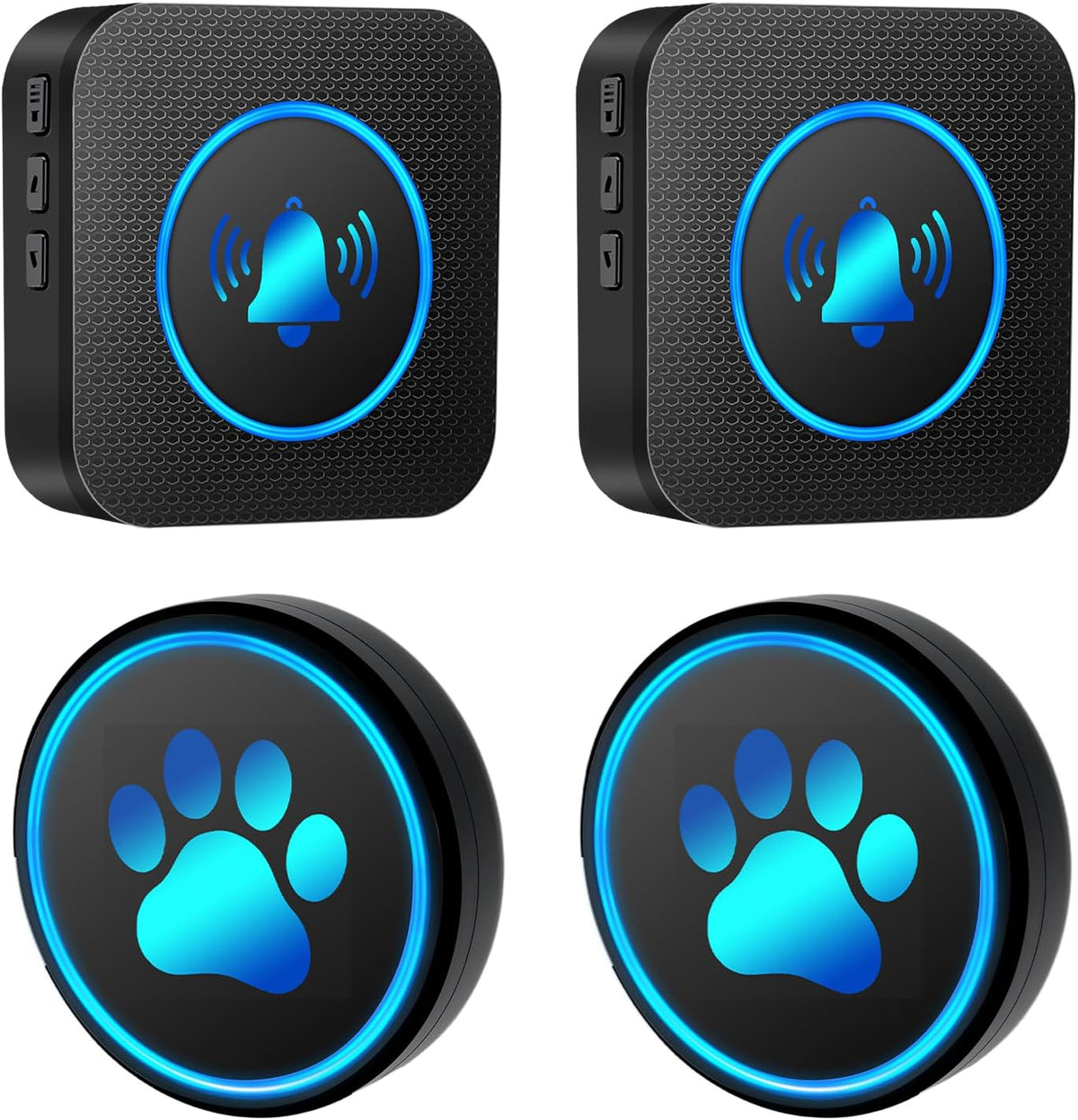 Dog Door Bell for Potty Training, Smart Wireless Doggie Doorbell to Go Outside, 1000 Feet Long Range with IP65 Waterproof Super-Light Touch Button, 60 Melodies & Adjustable Volume (2 Button)