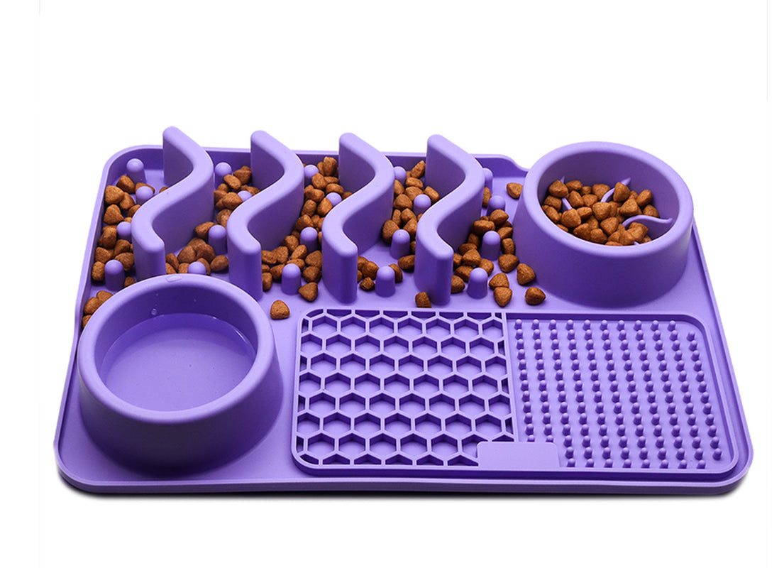 Multi-Functional Pet Food Bowl Slow Food Dinner Basin Pad