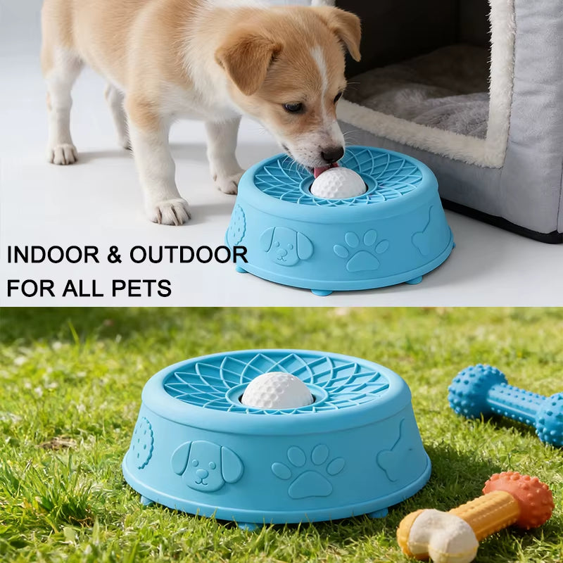 Zmaker 2026 New Silicone Dog Liquid Lick Bowl BPA FREE Rolling Dog Licking Ball Bowl Non-Slip Slow Feeder Dog Lick Toy Bowl