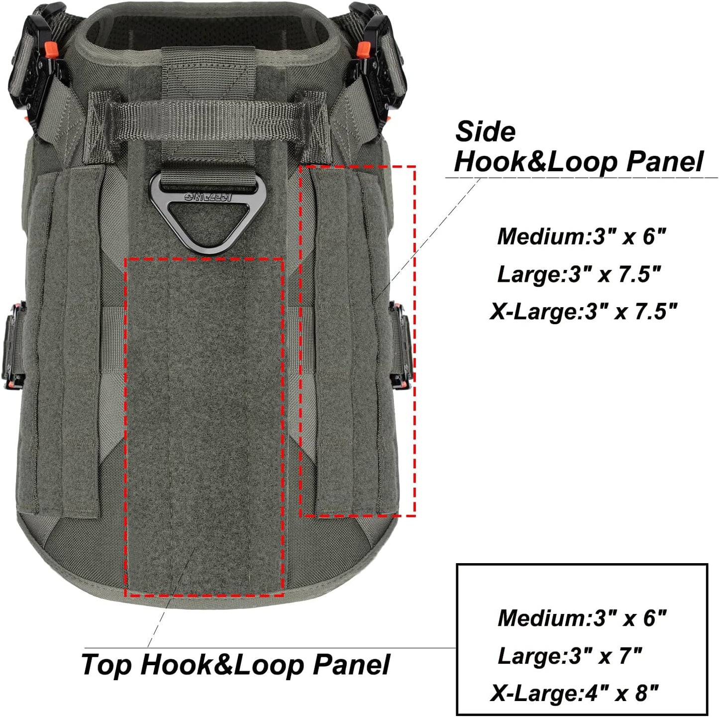 Tactical Dog Harness for Large Dogs,Full Metal Buckles Dog Vest