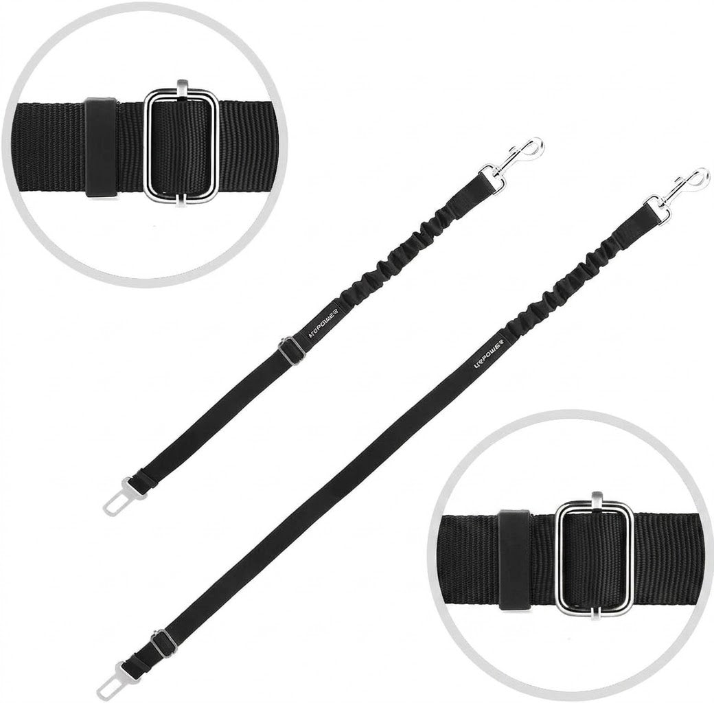 Retractable Dog Seat Belt, Adjustable Safety Belt, 2 Pack