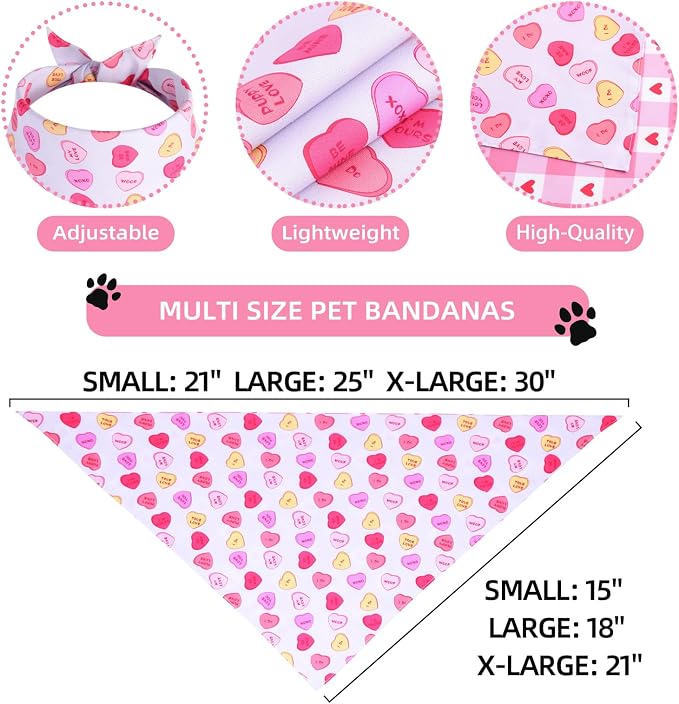 Reversible Dog Bandana - Halloween, Thanksgiving, Valentine, Easter & St Patricks Pet Scarf