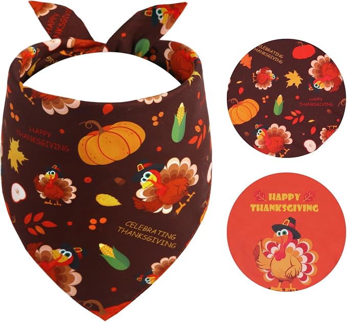 Reversible Dog Bandana - Halloween, Thanksgiving, Valentine, Easter & St Patricks Pet Scarf
