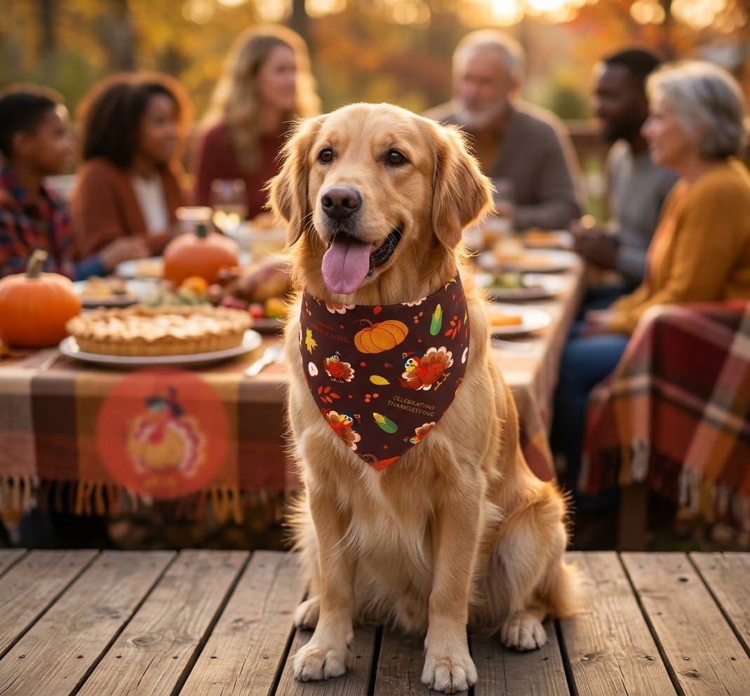 Reversible Dog Bandana - Halloween, Thanksgiving, Valentine, Easter & St Patricks Pet Scarf