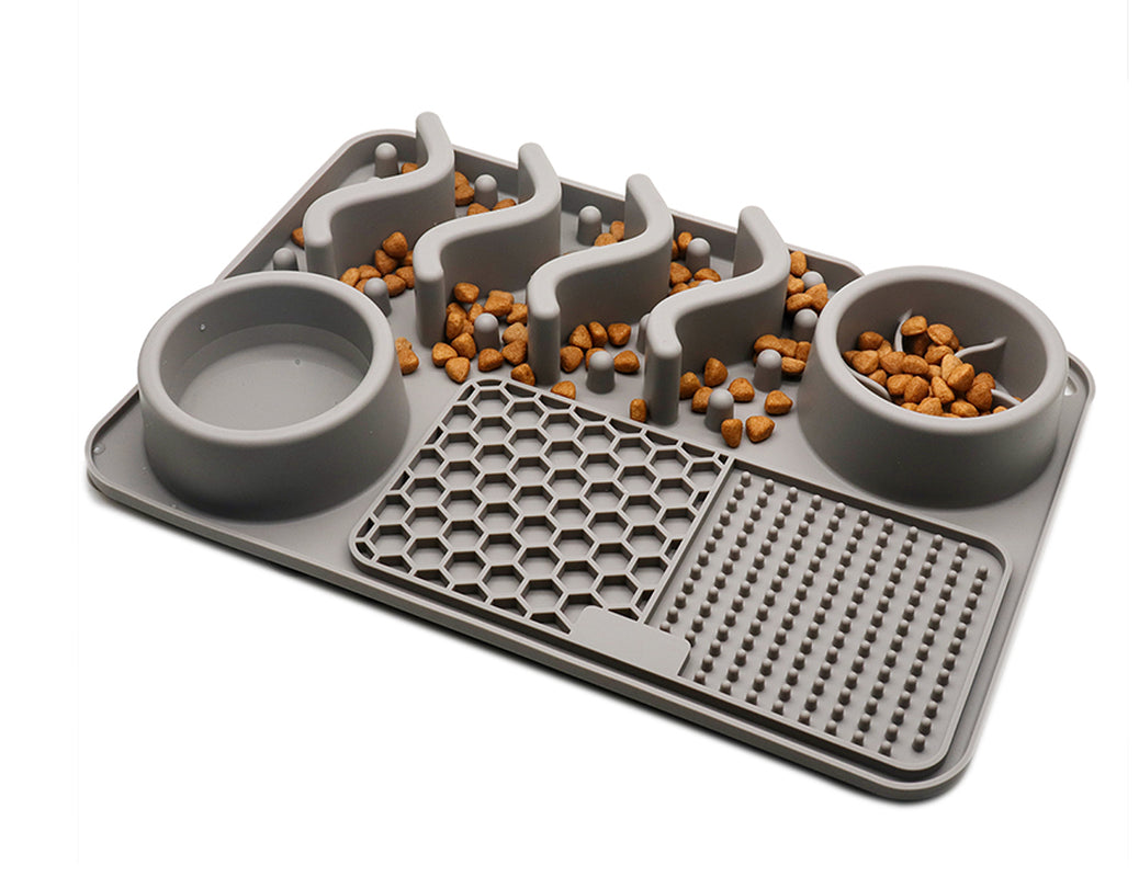 Multi-Functional Pet Food Bowl Slow Food Dinner Basin Pad