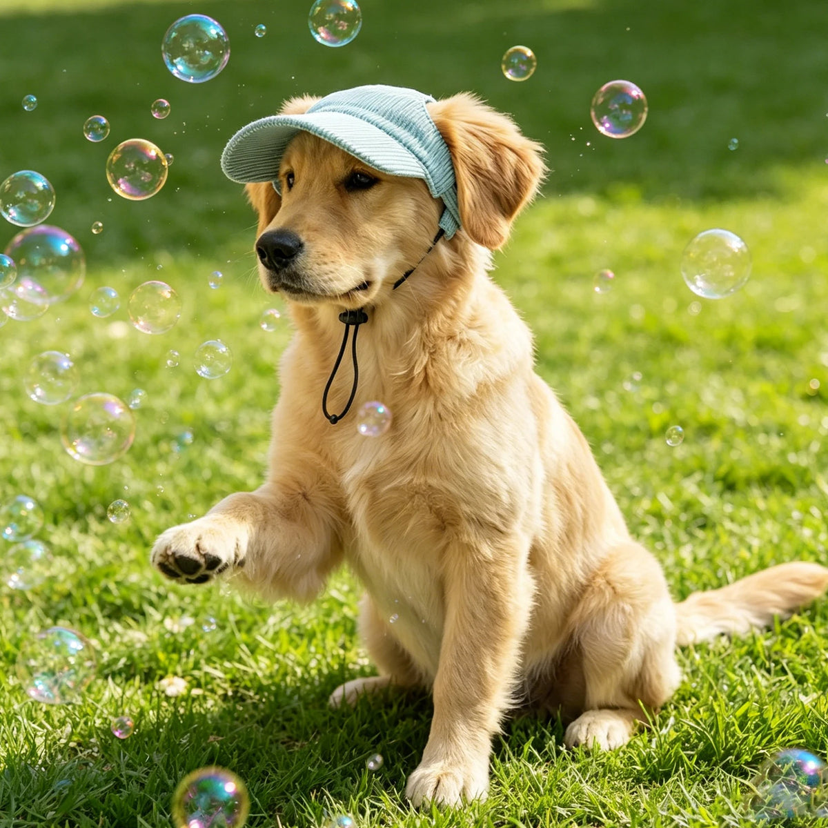 Summer Pet Hat Corduroy Dog Hat with Ear Holes Sunscreen Dog Baseball Cap Outdoor Sports Hat Pet Headwear Adjustable